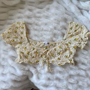 Floral Tie-Front Crop Top